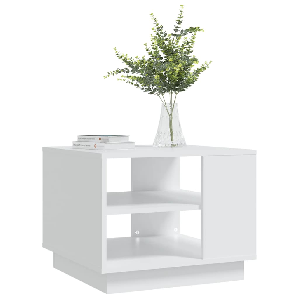 Table basse blanc 55x55x43 cm bois d'ingénierie - XIOS