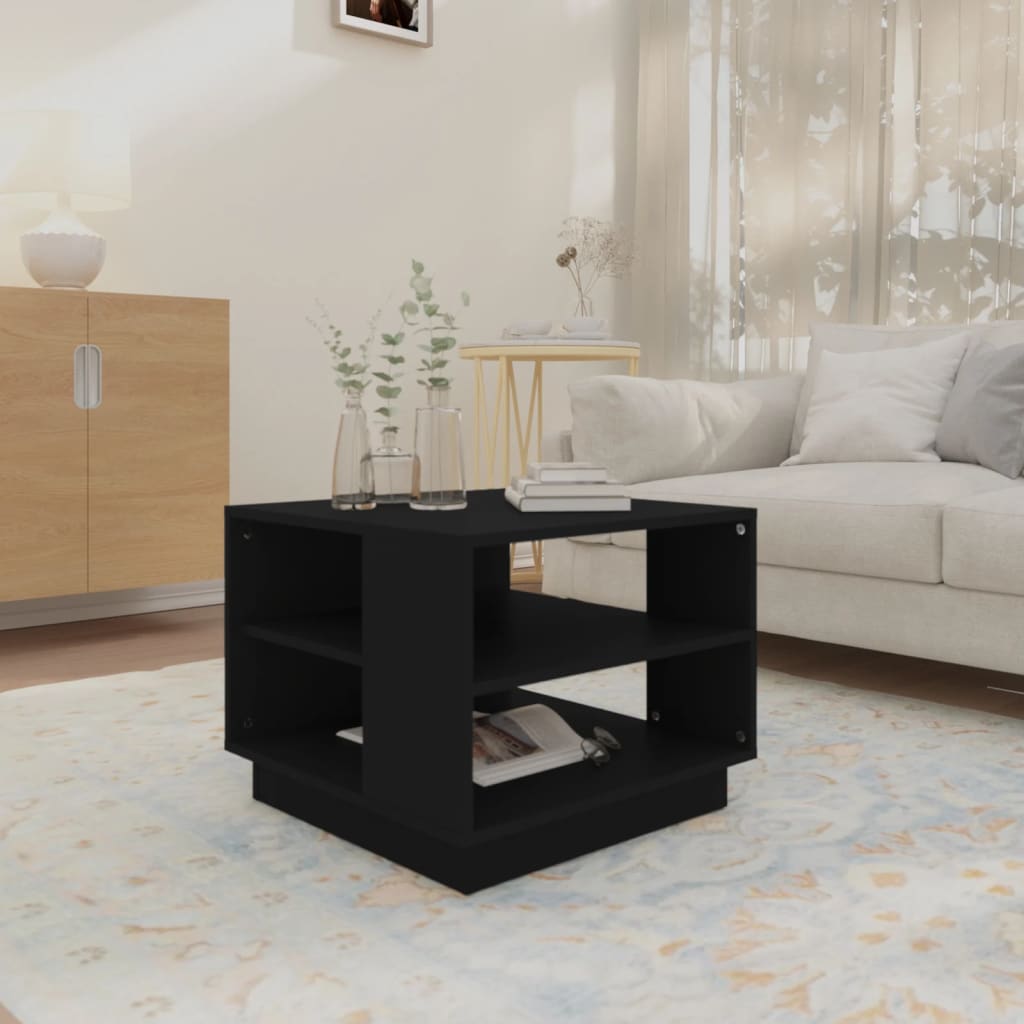Table basse noir 55x55x43 cm bois d'ingénierie - XIOS