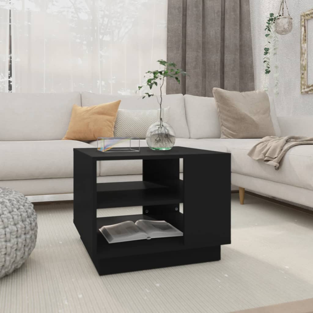 Table basse noir 55x55x43 cm bois d'ingénierie - XIOS