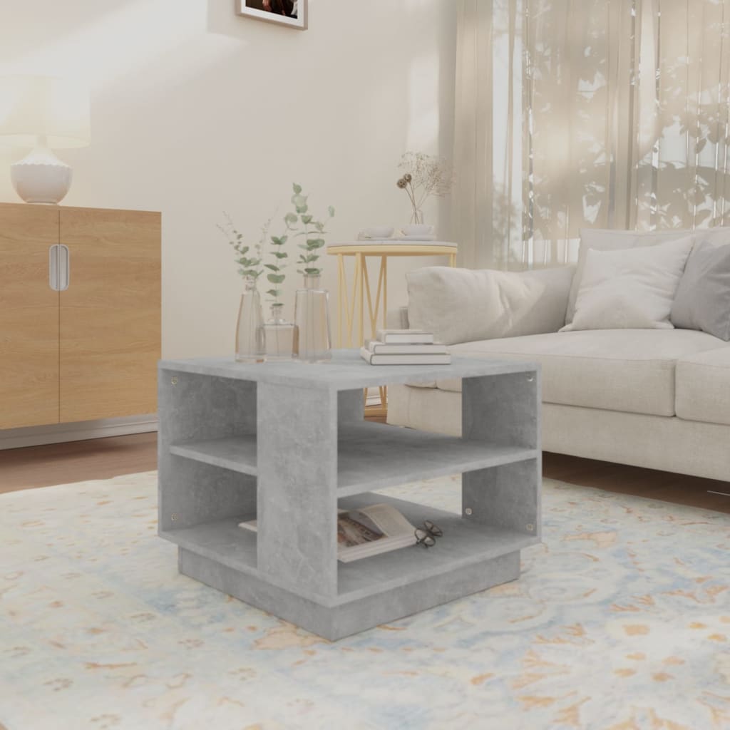 Table basse gris béton 55x55x43 cm bois d'ingénierie - XIOS