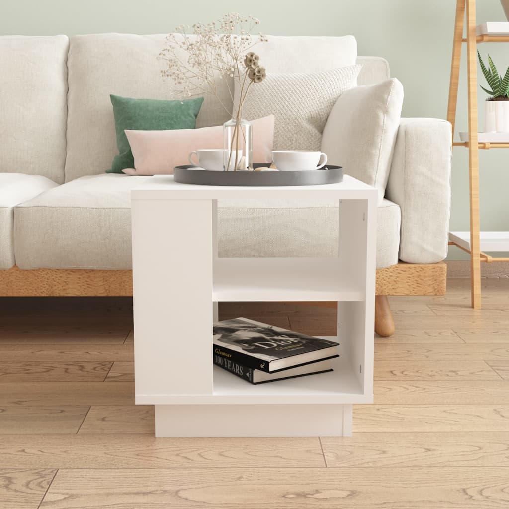 Table basse Blanc 40x40x43 cm Bois d'ingénierie - XIOS