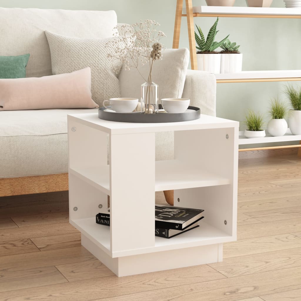 Table basse Blanc 40x40x43 cm Bois d'ingénierie - XIOS