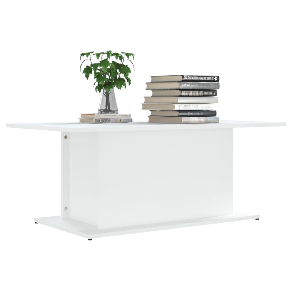 Table basse blanc 102x55,5x40 cm bois d'ingénierie - XIOS