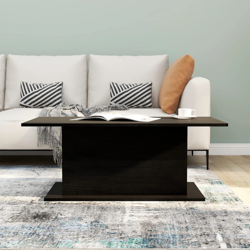 Table basse noir 102x55,5x40 cm bois d'ingénierie - XIOS