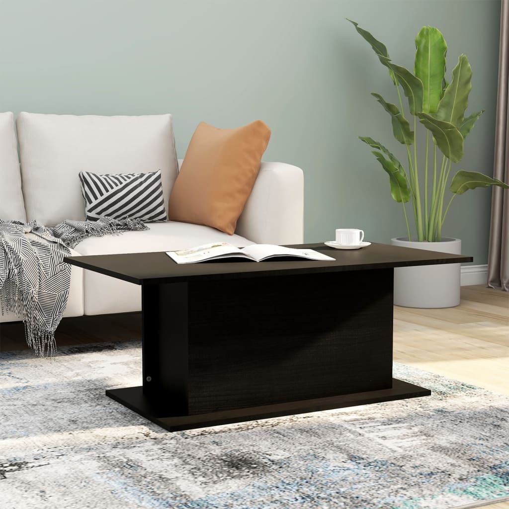 Table basse noir 102x55,5x40 cm bois d'ingénierie - XIOS