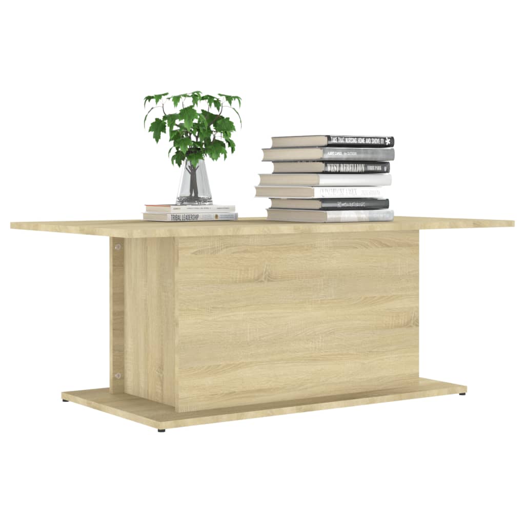Table basse chêne sonoma 102x55,5x40 cm bois d'ingénierie - XIOS