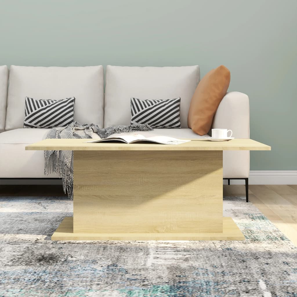 Table basse chêne sonoma 102x55,5x40 cm bois d'ingénierie - XIOS