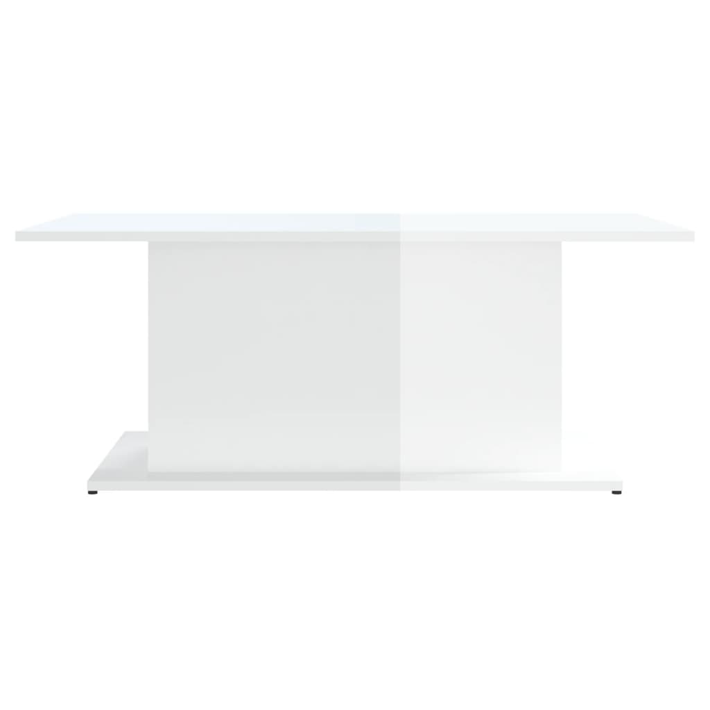 Table basse blanc brillant 102x55,5x40 cm bois d'ingénierie - XIOS