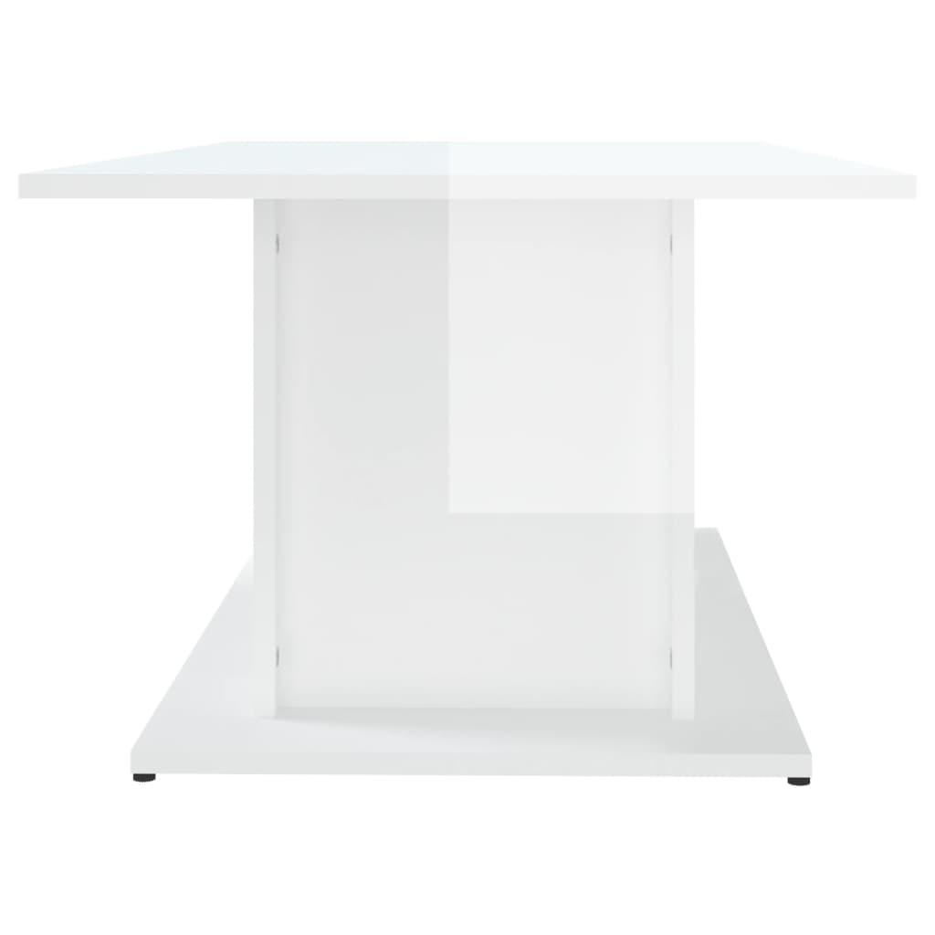 Table basse blanc brillant 102x55,5x40 cm bois d'ingénierie - XIOS