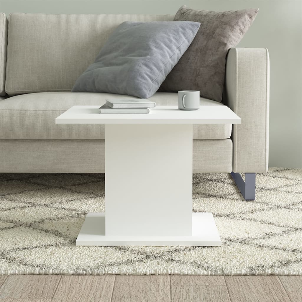 Table basse blanc 55,5x55,5x40 cm bois d'ingénierie - XIOS