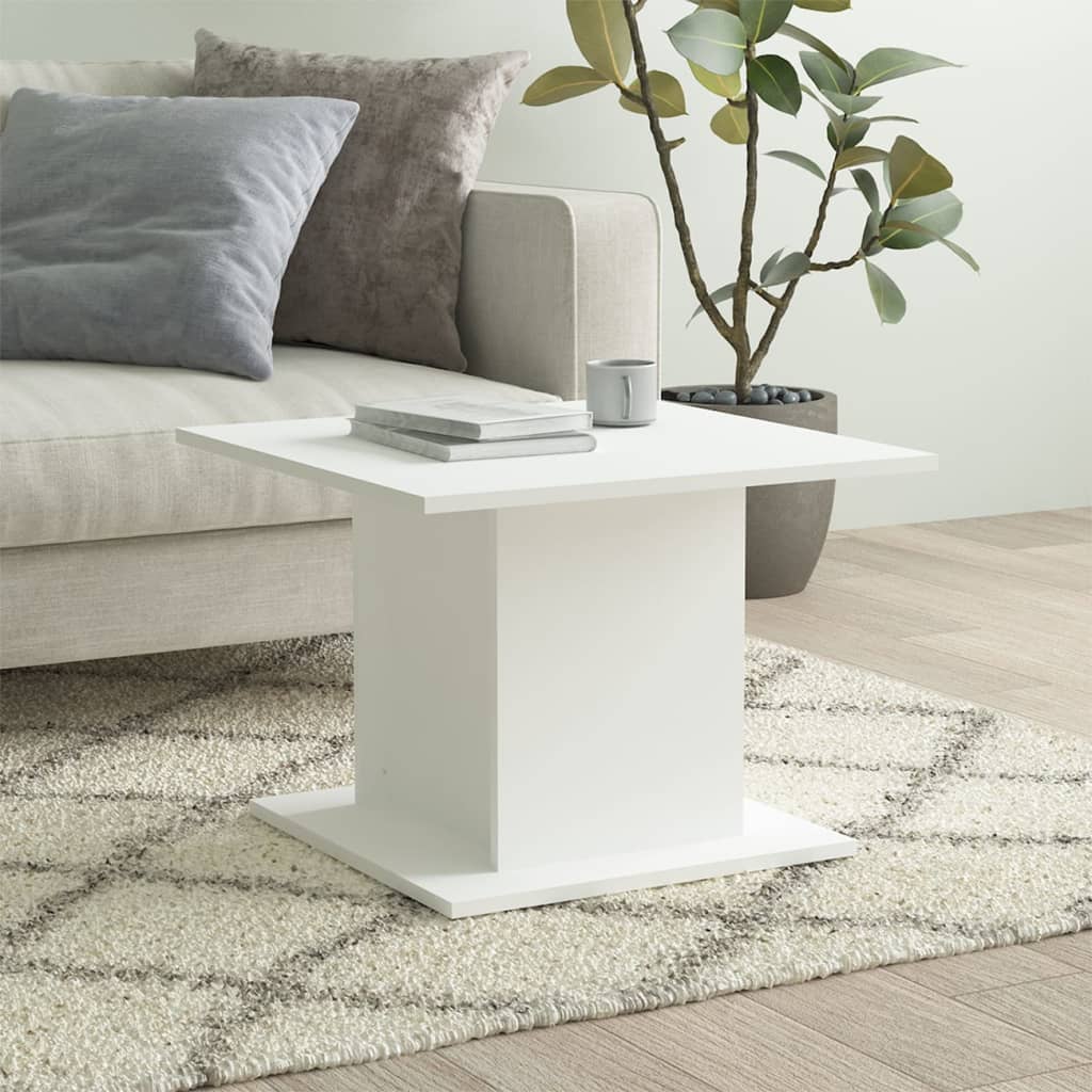Table basse blanc 55,5x55,5x40 cm bois d'ingénierie - XIOS