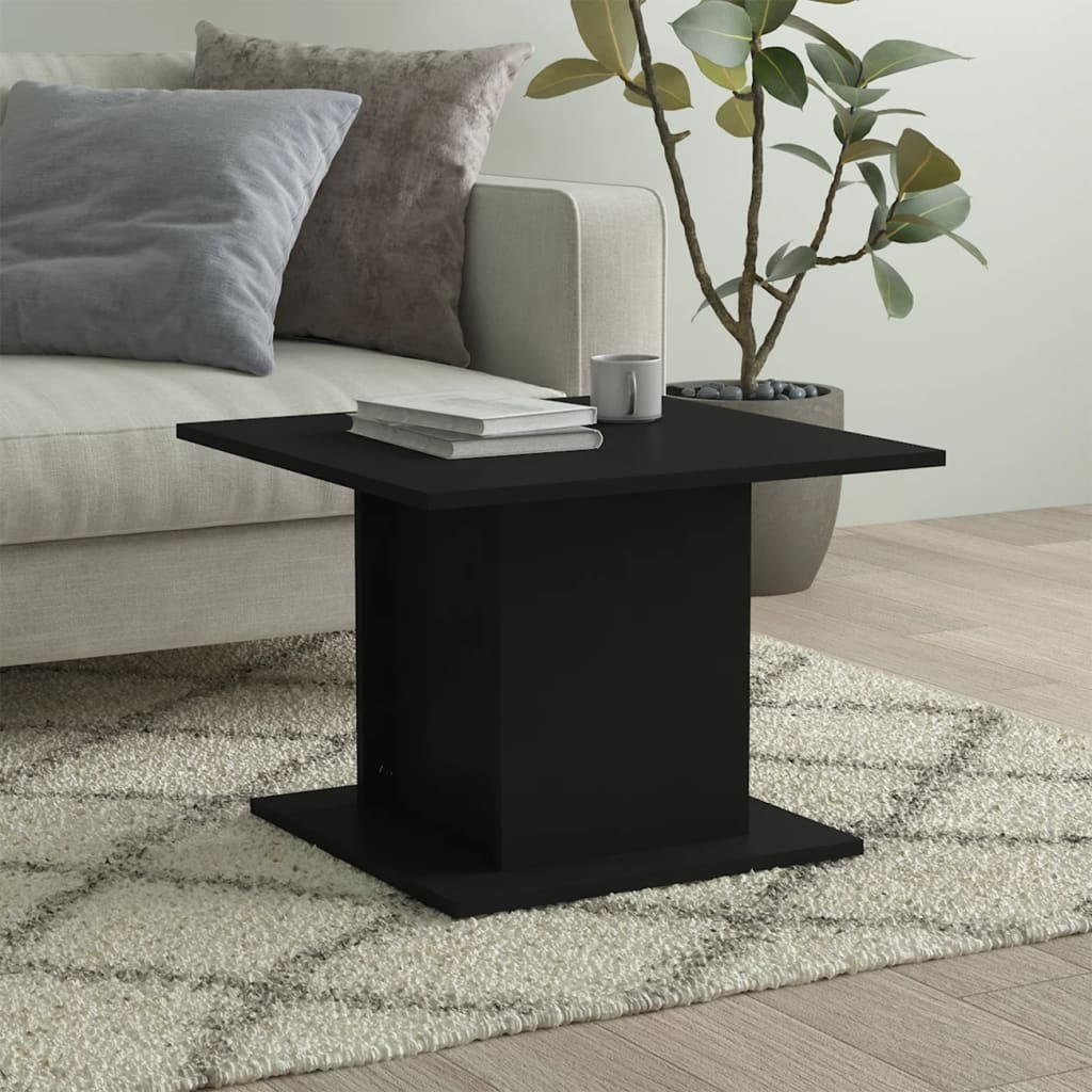 Table basse noir 55,5x55,5x40 cm bois d'ingénierie - XIOS