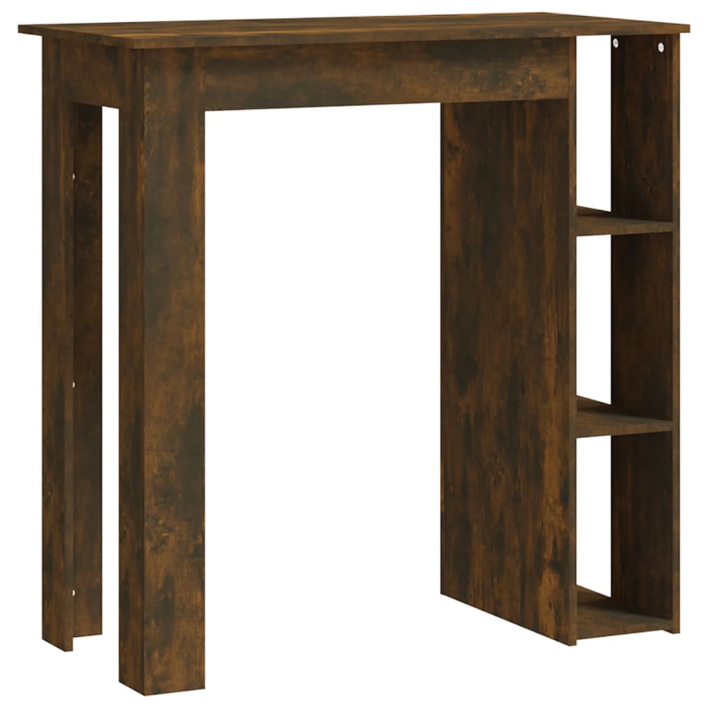 Table de bar avec étagère chêne fumé bois d'ingénierie - XIOS