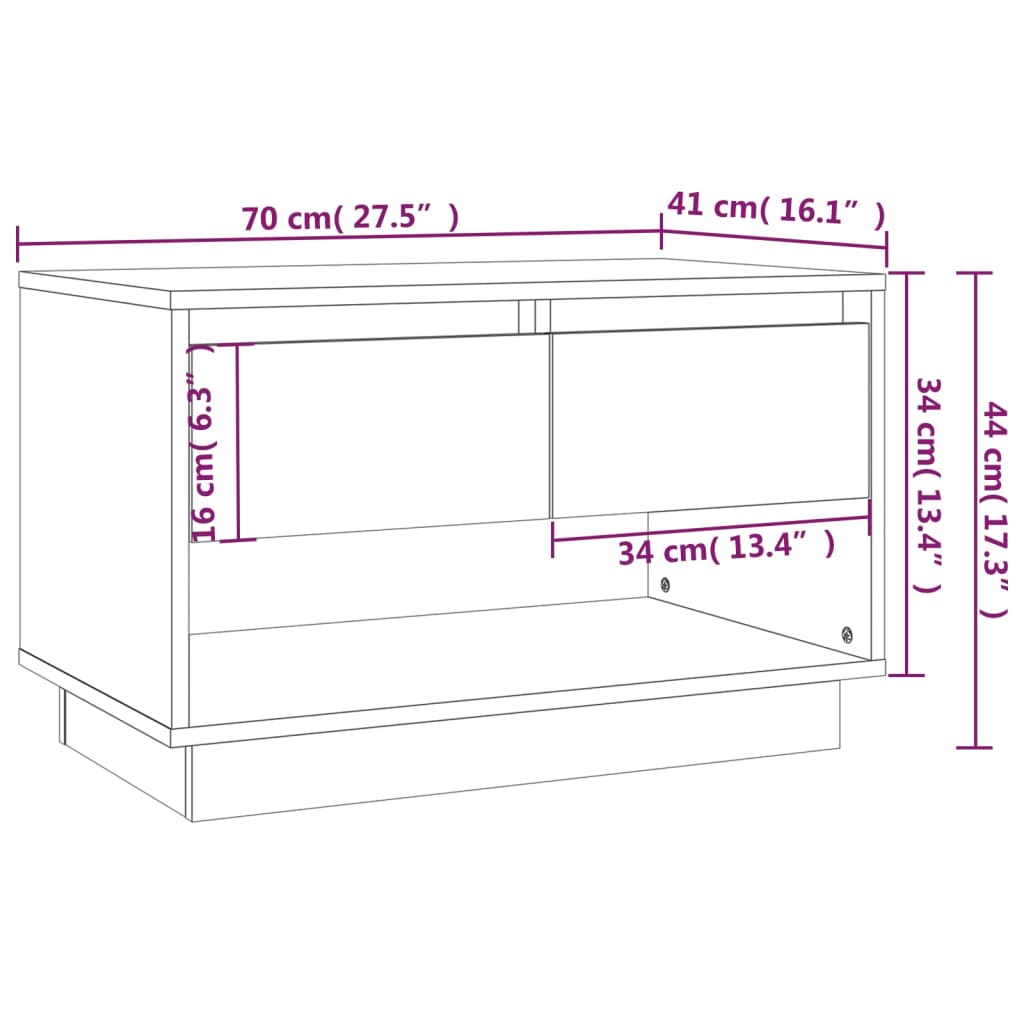 Meuble TV Chêne marron 70x41x44 cm Bois d'ingénierie - XIOS