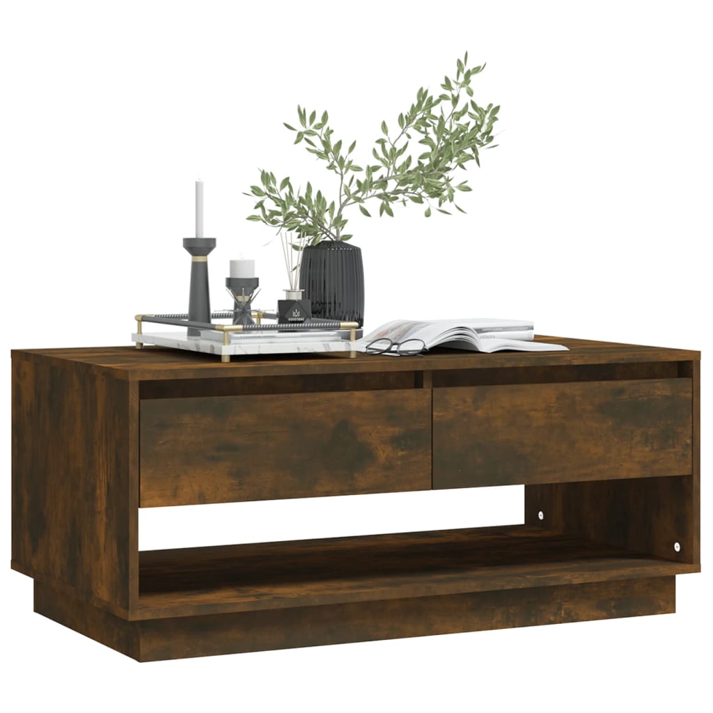 Table basse Chêne fumé 102,5x55x44 cm Bois d'ingénierie - XIOS