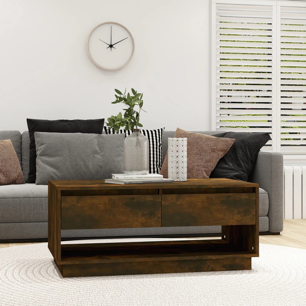 Table basse Chêne fumé 102,5x55x44 cm Bois d'ingénierie - XIOS