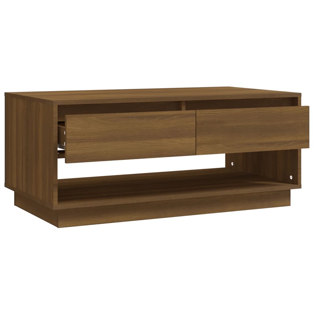 Table basse Chêne marron 102,5x55x44 cm Bois d'ingénierie - XIOS