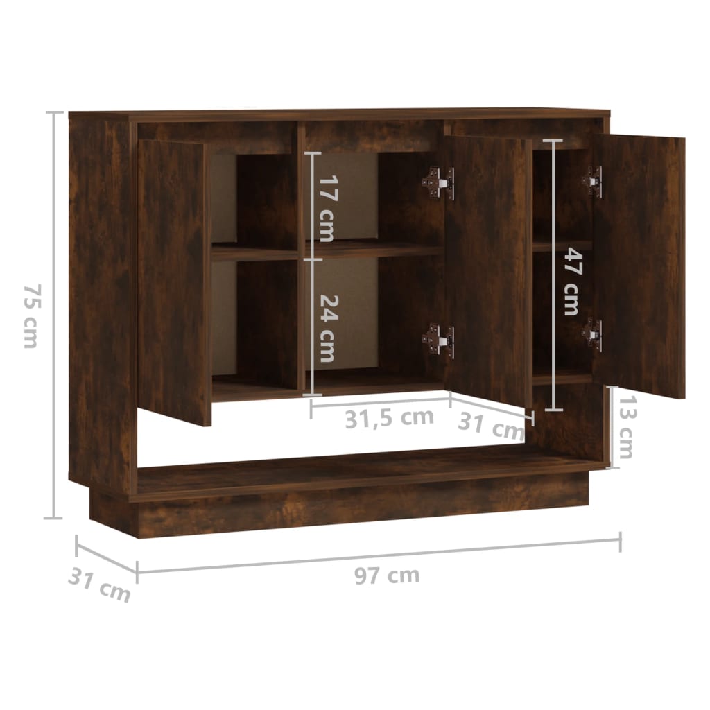 Buffet Chêne fumé 97x31x75 cm Bois d'ingénierie - XIOS