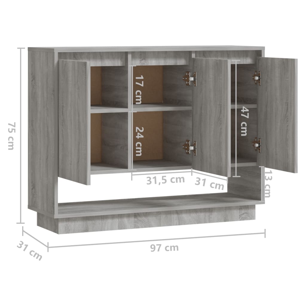 Buffet Sonoma gris 97x31x75 cm Bois d'ingénierie - XIOS