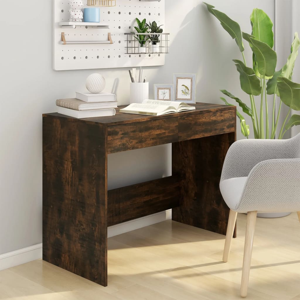 Bureau Chêne fumé 101x50x76,5 cm Aggloméré Bureaux vidaXL