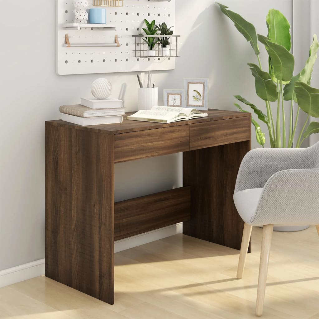 Bureau Chêne marron 101x50x76,5 cm Bois d'ingénierie Bureaux vidaXL
