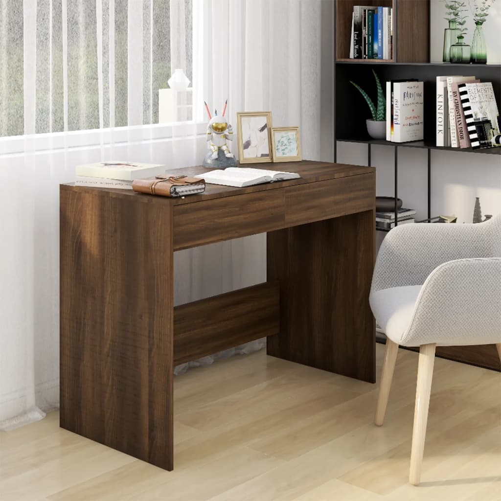 Bureau Chêne marron 101x50x76,5 cm Bois d'ingénierie Bureaux vidaXL