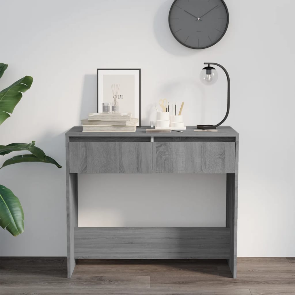 Table console sonoma gris 89x41x76,5 cm bois d'ingénierie - XIOS
