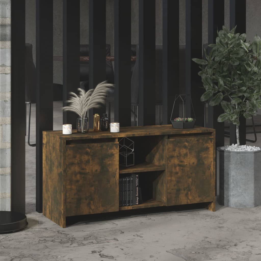 Meuble TV Chêne fumé 102x37,5x52,5 cm Bois d'ingénierie - XIOS