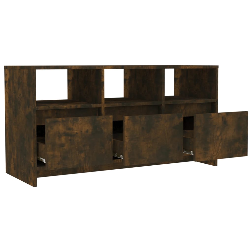 Meuble TV Chêne fumé 102x37,5x52,5 cm Bois d'ingénierie - XIOS