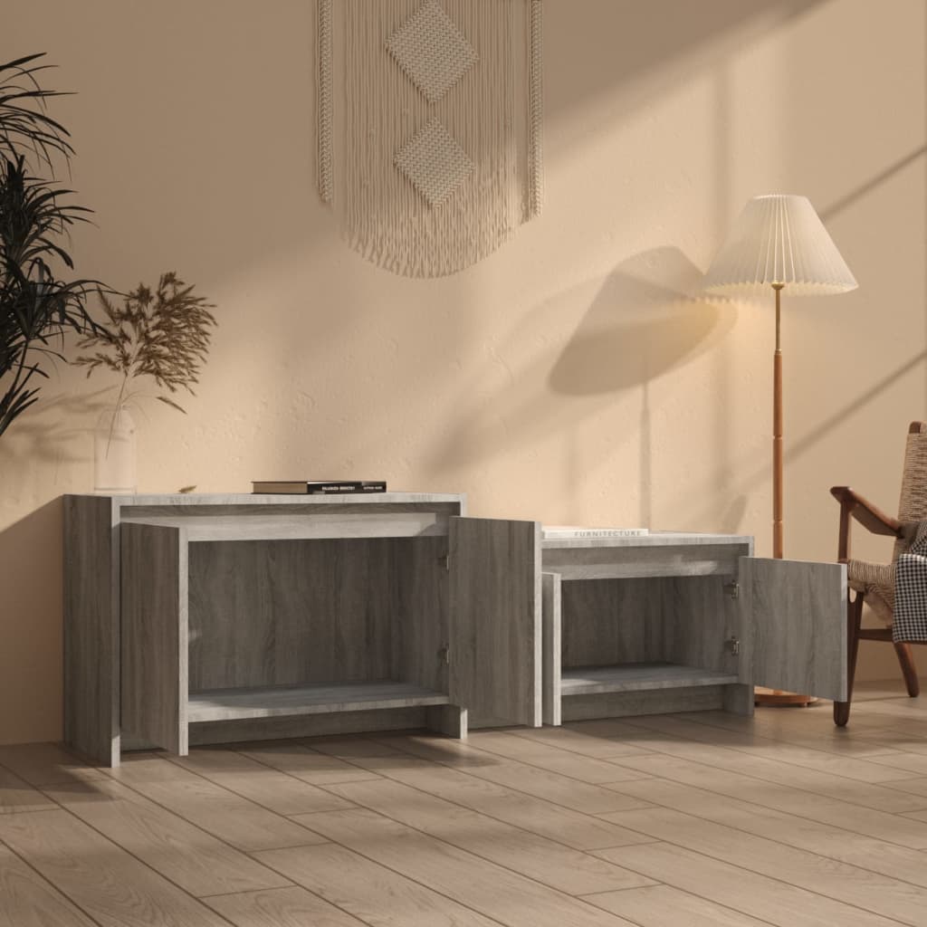 Meuble TV Sonoma gris 146,5x35x50 cm Bois d'ingénierie Meubles TV vidaXL   