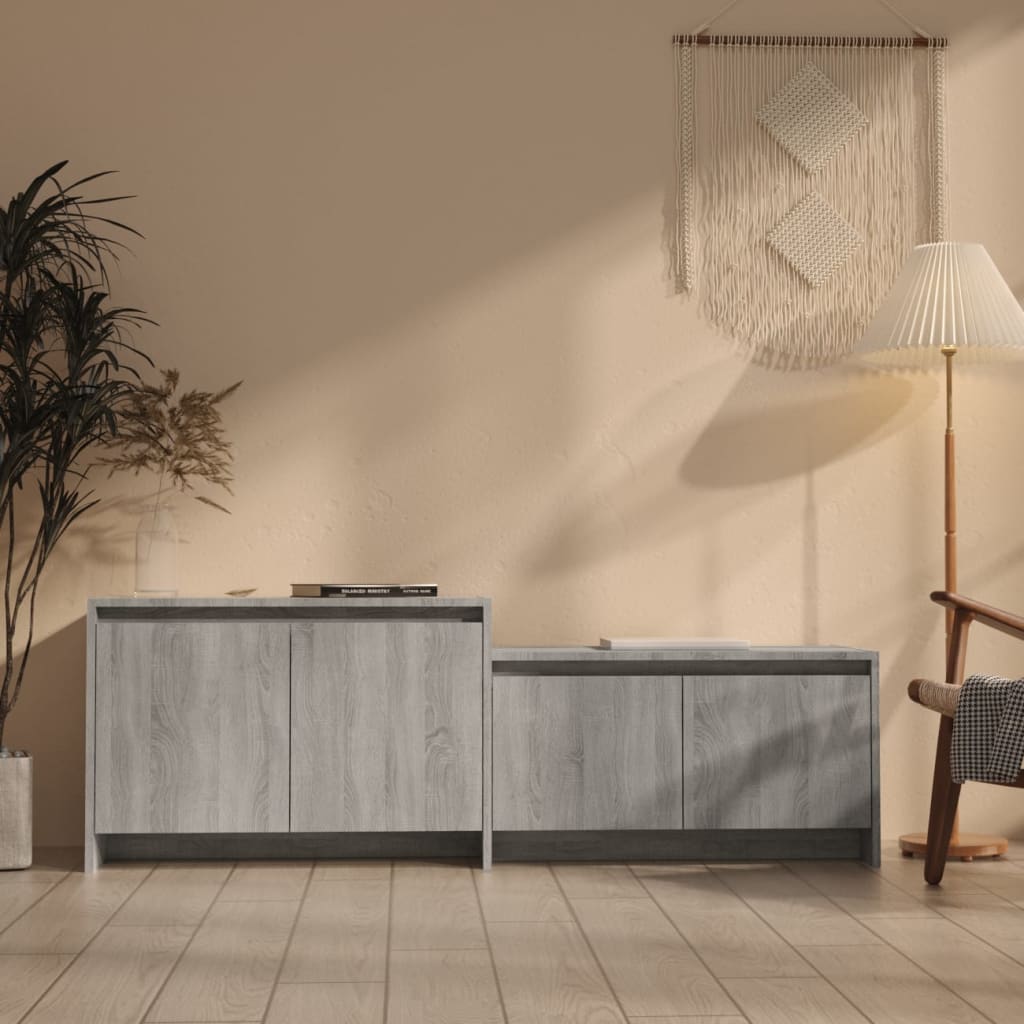 Meuble TV Sonoma gris 146,5x35x50 cm Bois d'ingénierie Meubles TV vidaXL   