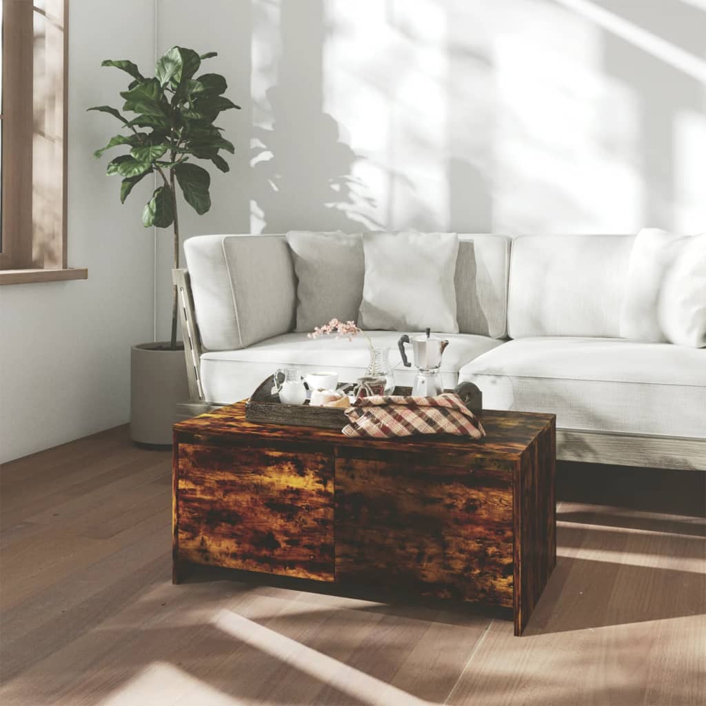 Table basse Chêne fumé 90x50x41,5 cm Bois d'ingénierie - XIOS
