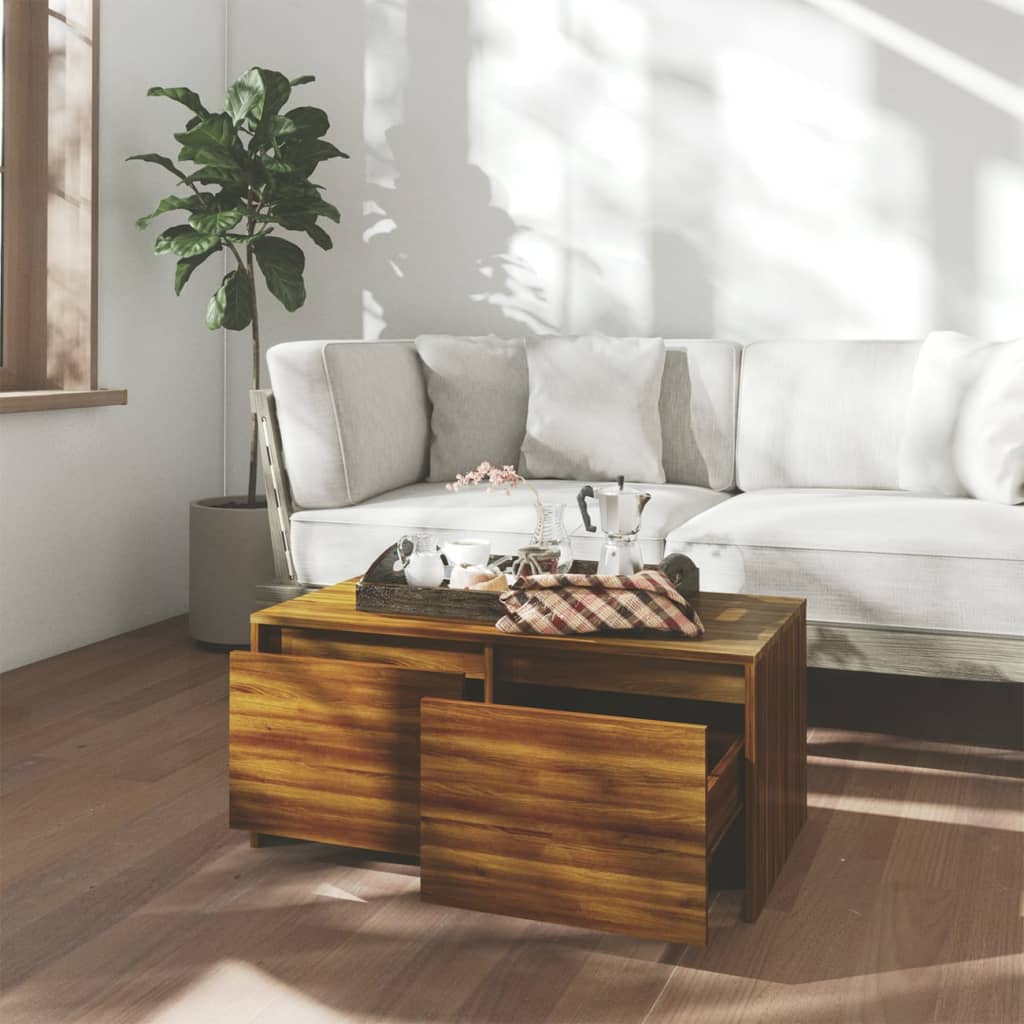 Table basse Chêne marron 90x50x41,5 cm Bois d'ingénierie - XIOS