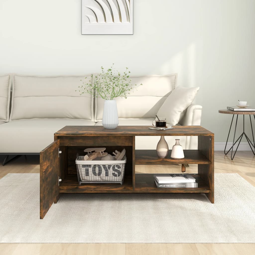 Table basse Chêne fumé 102x50x45 cm Bois d'ingénierie - XIOS