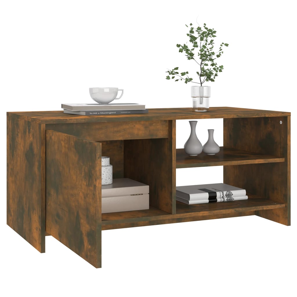 Table basse Chêne fumé 102x50x45 cm Bois d'ingénierie - XIOS