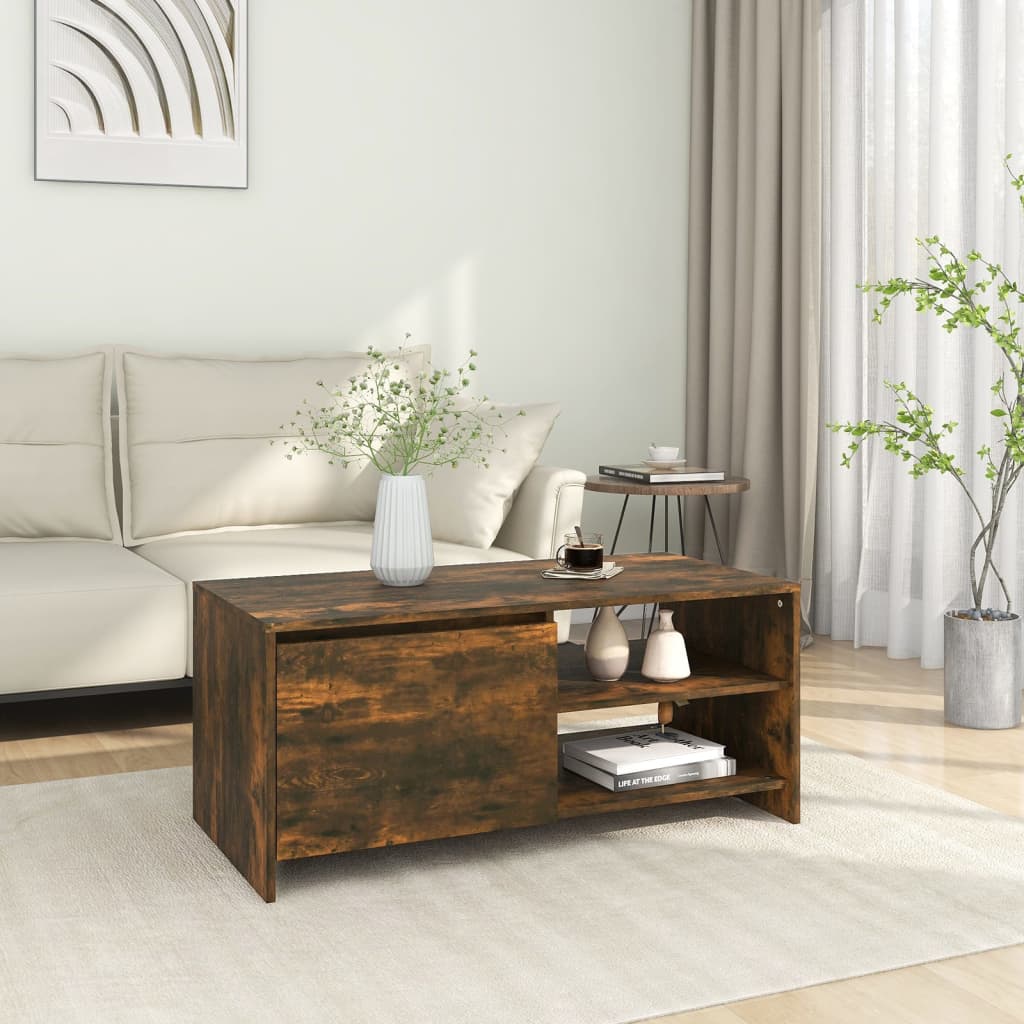 Table basse Chêne fumé 102x50x45 cm Bois d'ingénierie - XIOS