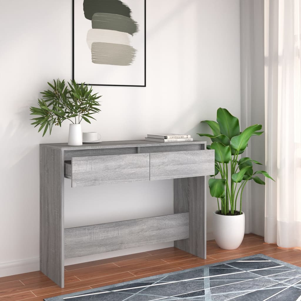 Table console sonoma gris 100x35x76,5 cm bois d'ingénierie - XIOS
