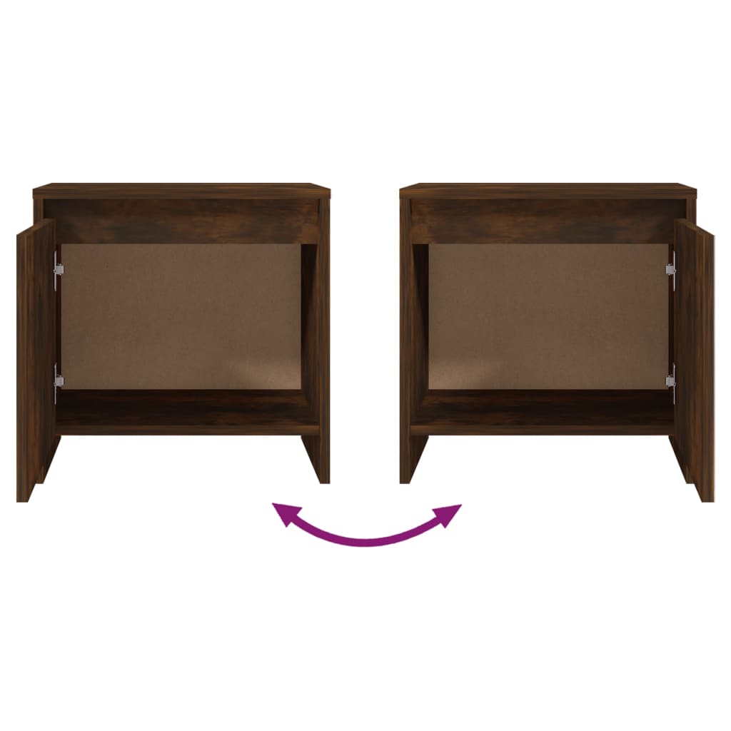 Tables de chevet 2 pcs chêne fumé 45x34x44,5 cm bois ingénierie - XIOS