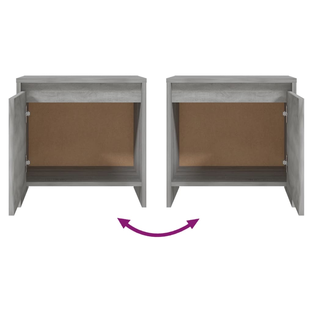 Tables de chevet 2 pcs Sonoma gris 45x34x44,5cm bois ingénierie