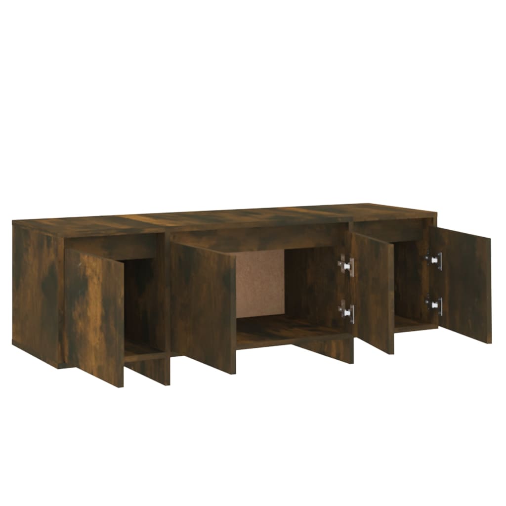 Meuble TV Chêne fumé 120x30x40,5 cm Aggloméré - XIOS