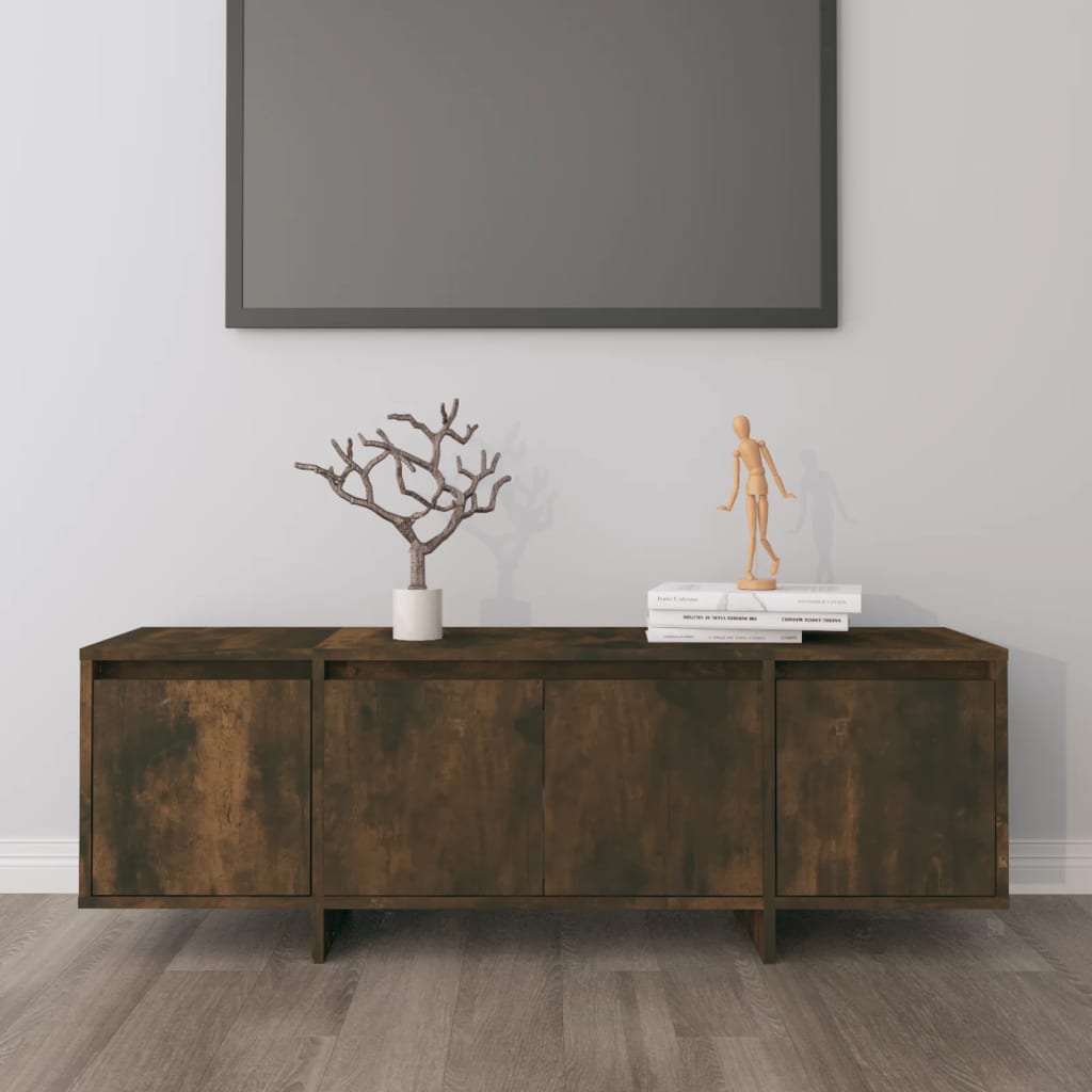 Meuble TV Chêne fumé 120x30x40,5 cm Aggloméré - XIOS