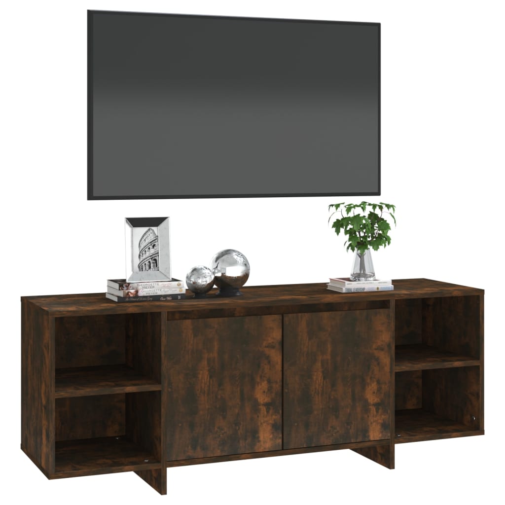 Meuble TV chêne fumé 130x35x50 cm bois d'ingénierie - XIOS