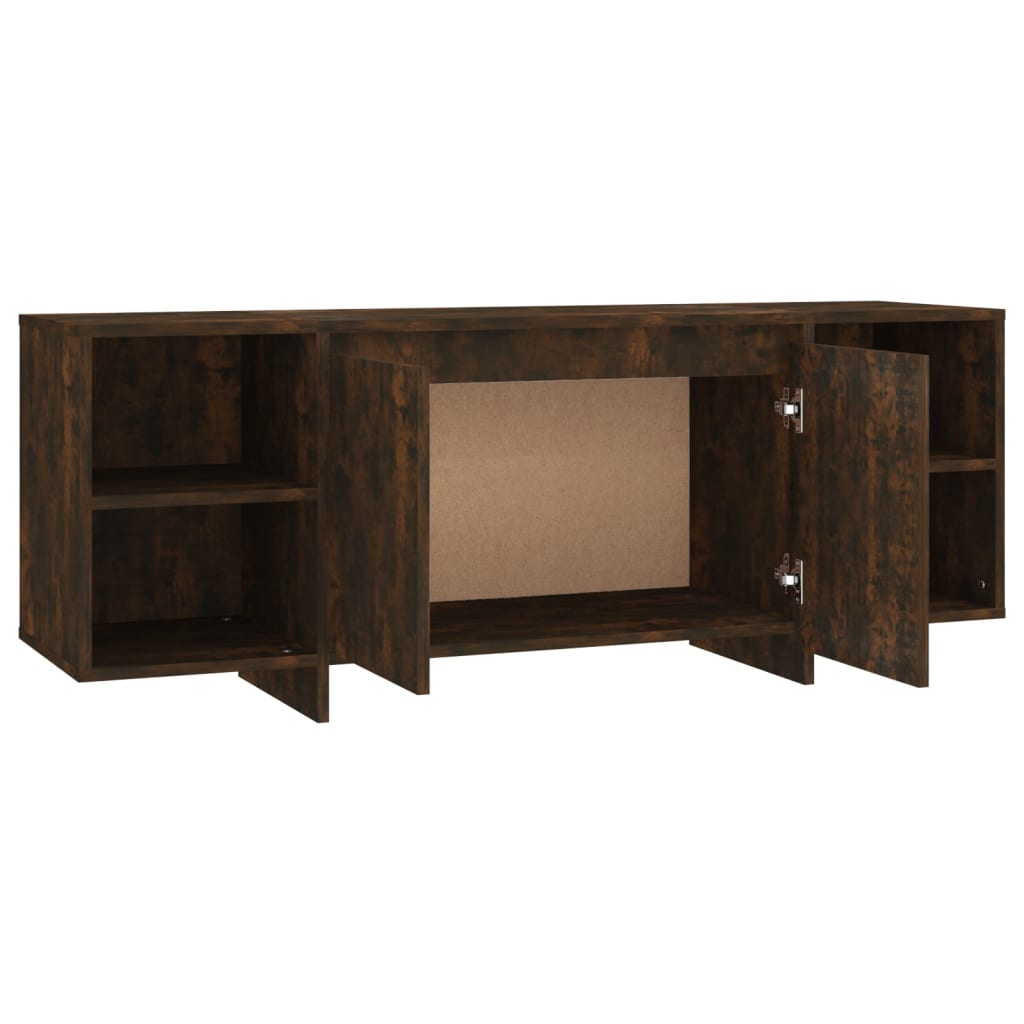 Meuble TV chêne fumé 130x35x50 cm bois d'ingénierie - XIOS