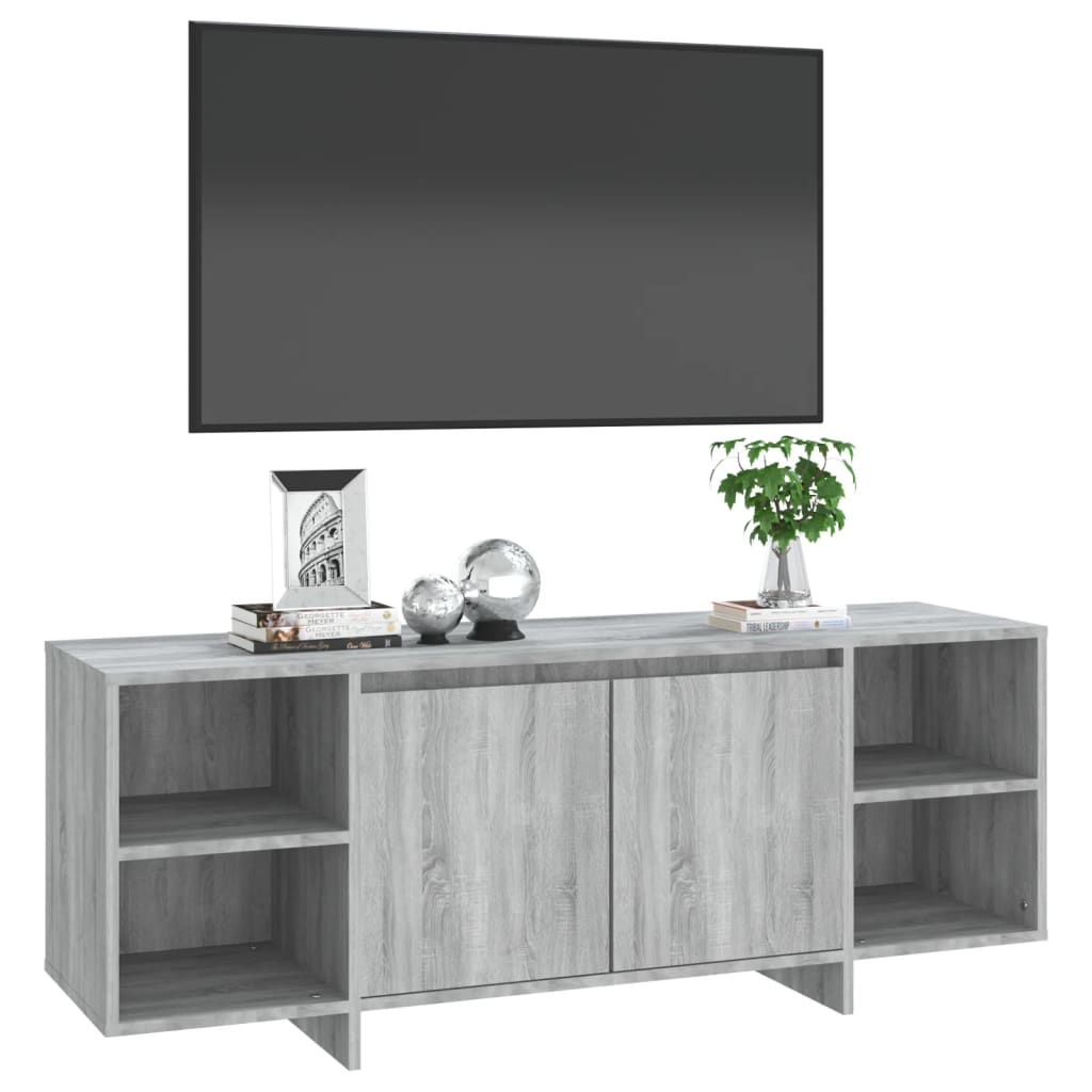 Meuble TV sonoma gris 130x35x50 cm bois d'ingénierie - XIOS