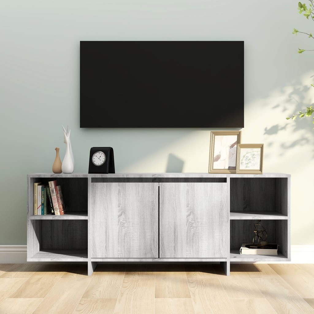 Meuble TV sonoma gris 130x35x50 cm bois d'ingénierie - XIOS