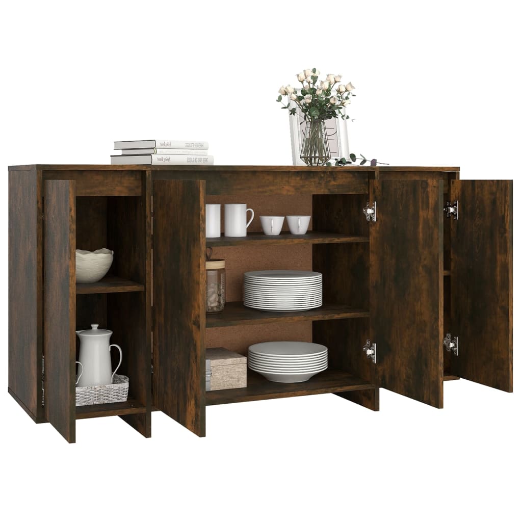 Buffet chêne fumé 135x41x75 cm bois d'ingénierie - XIOS