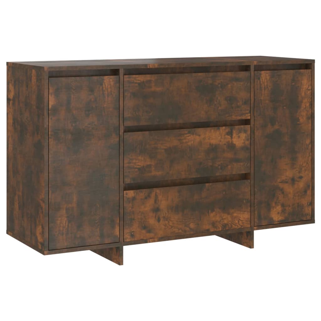 Buffet avec 3 tiroirs chêne fumé 120x41x75 cm bois d'ingénierie - XIOS