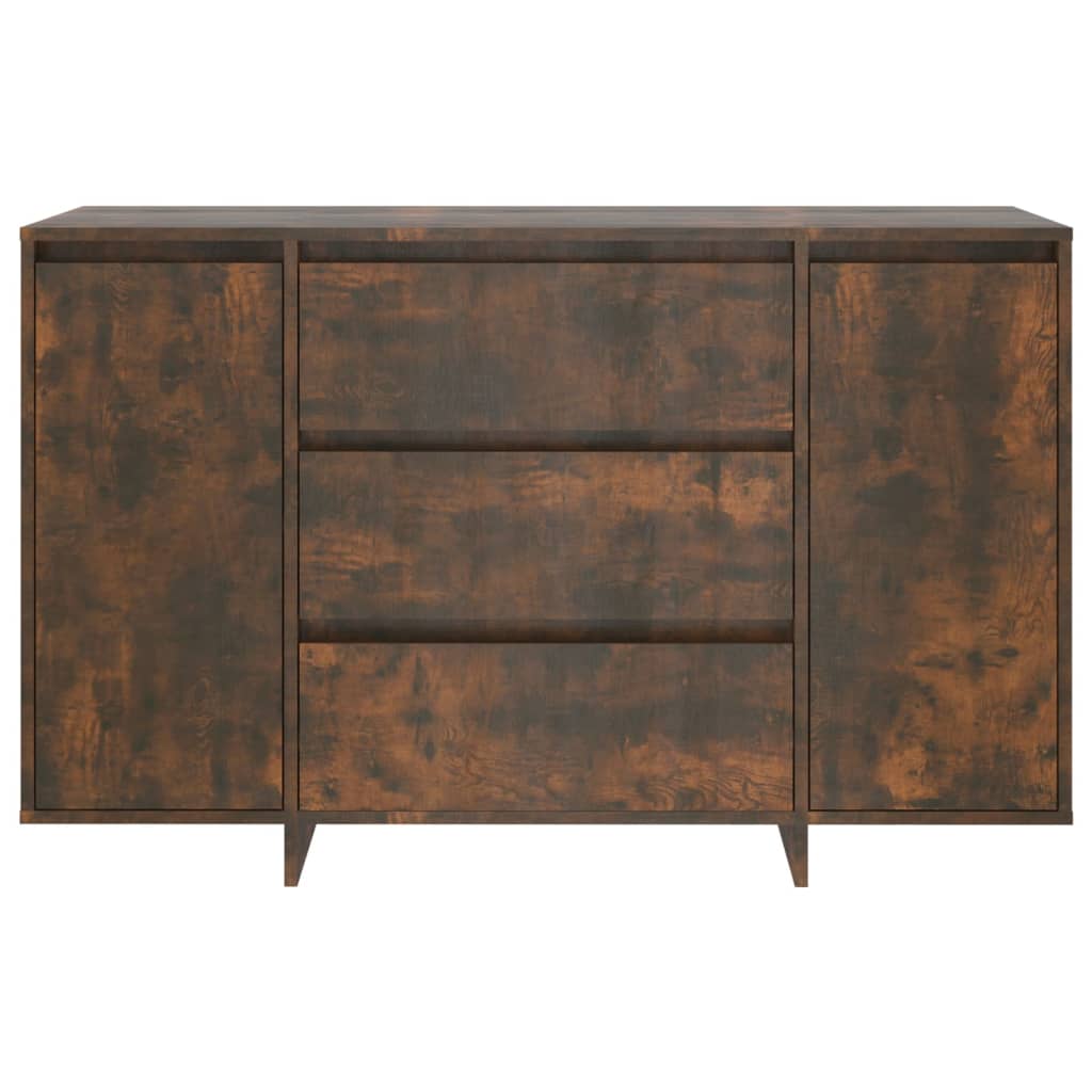 Buffet avec 3 tiroirs chêne fumé 120x41x75 cm bois d'ingénierie - XIOS