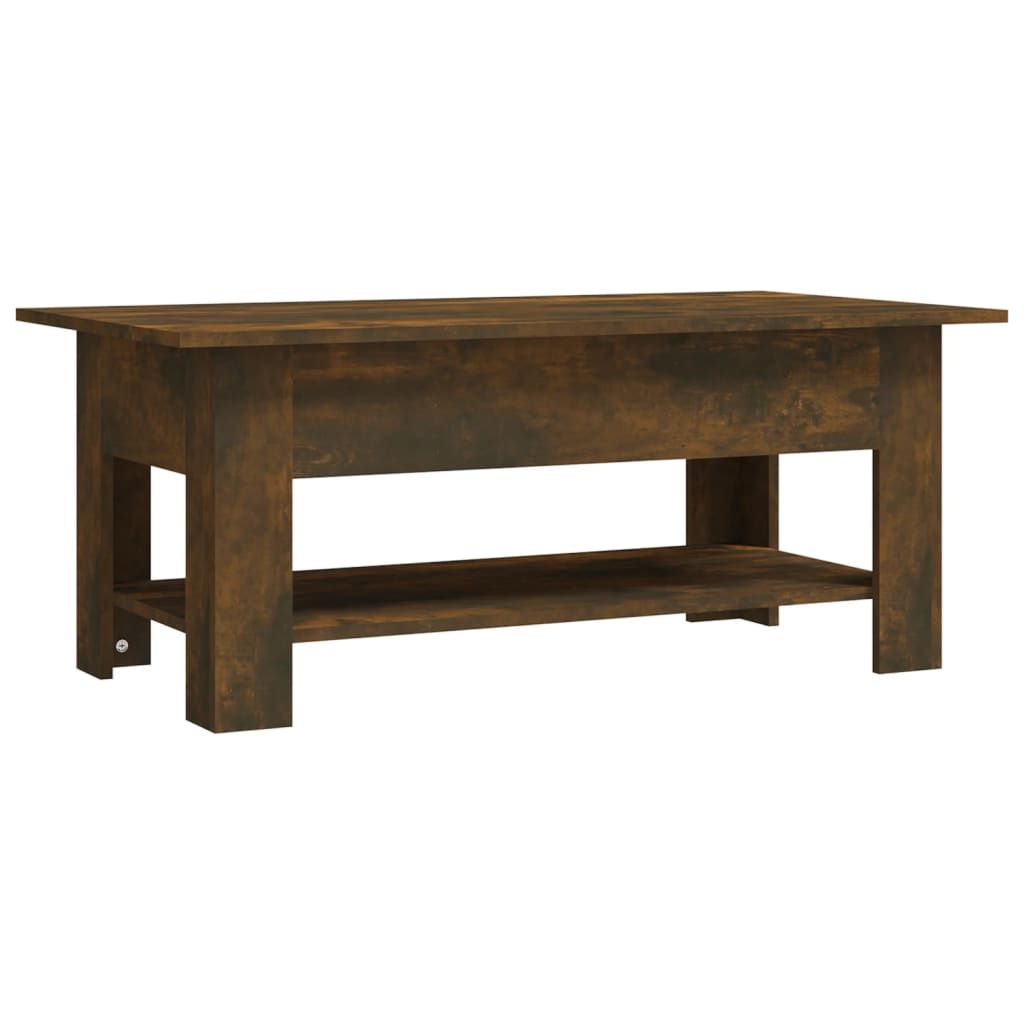 Table basse chêne fumé 102x55x42 cm bois d'ingénierie - XIOS