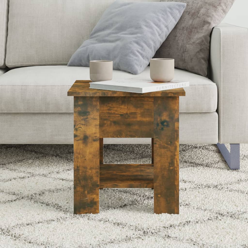 Table basse Chêne fumé 40x40x42 cm Bois d'ingénierie - XIOS